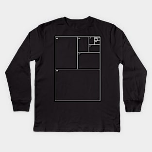 Paper sizes chart. Graphic designer gift. Kids Long Sleeve T-Shirt